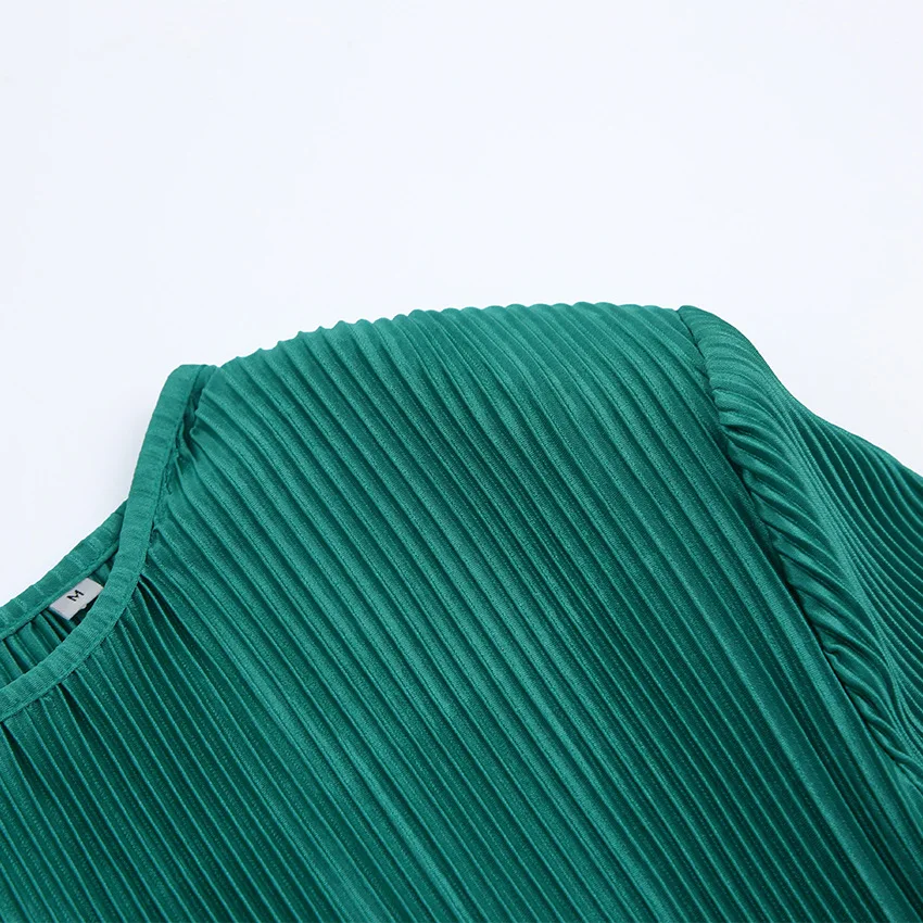 Bornladies зеленое женское длинное платье элегантное вечернее с круглым вырезом и