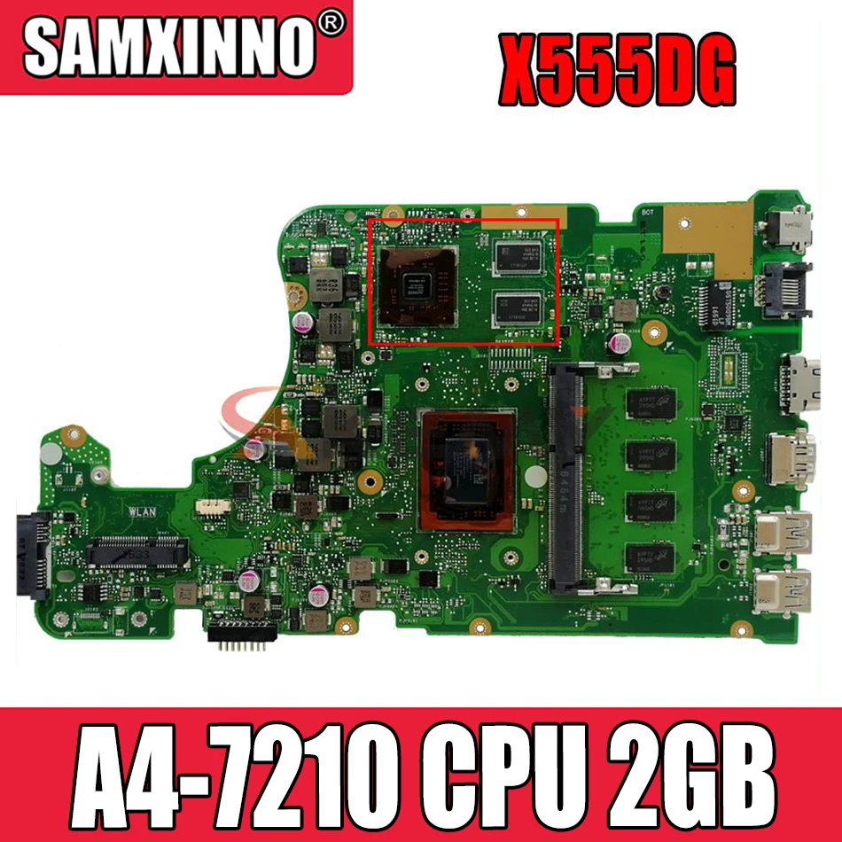 

Akemy для ASUS X555DG X555YI X555Y x555d оригинальная материнская плата X555YI Φ с процессором A4-7210, 2 Гб ОЗУ, тест full 100%