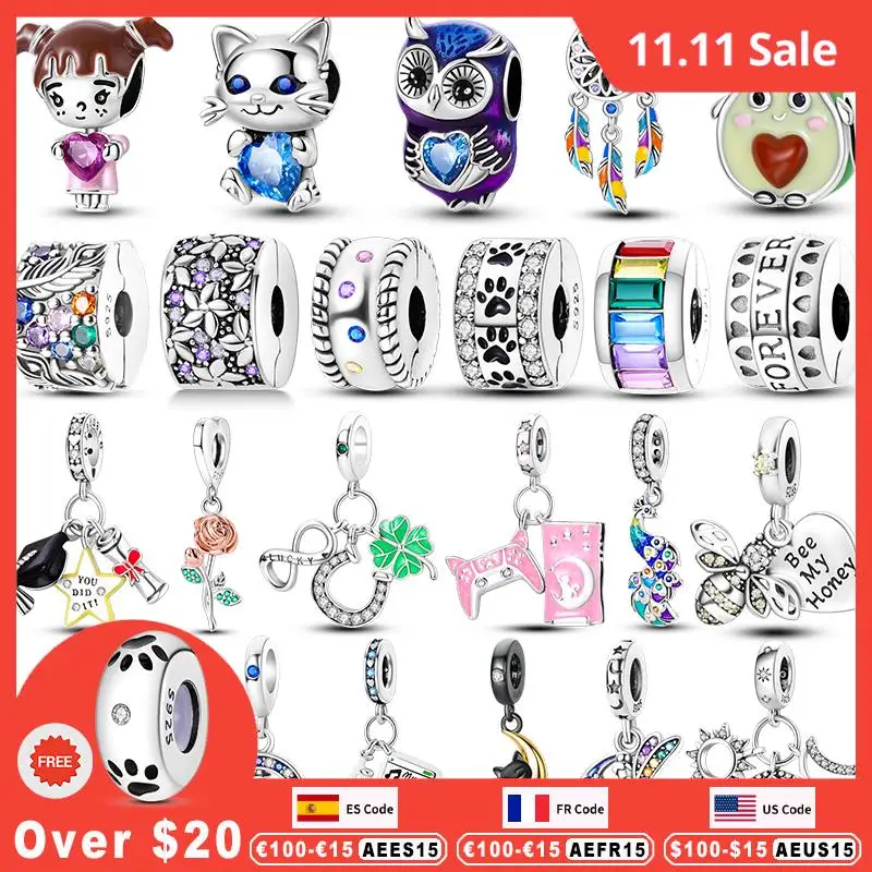 

Fit Original Pandora Bracelet DIY PlayStation Honey Earphone Charms 925 Silver Clip Bead For Pendant Necklace Making