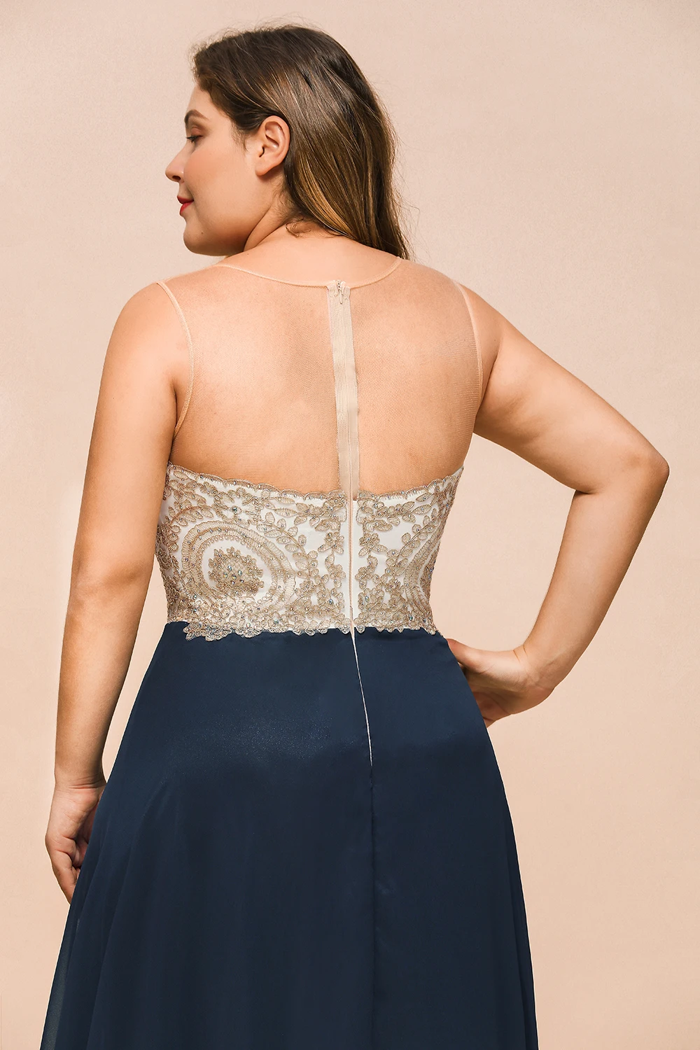 BABYONLINE Gold Appliqué Evening Dresses for Women Beads Sweetheart Backless Zipper Wedding Party Prom Gown A Line Chiffon Skirt 6 BABYONLINE Gold Appliqué Evening Dresses for Women Beads Sweetheart Backless Zipper Wedding Party Prom Gown A Line Chiffon Skirt 6