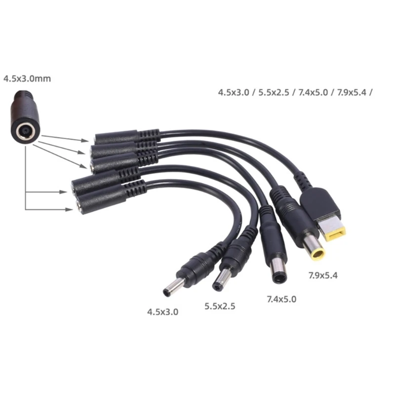 

2023 New Adapter Cord 4.5x3.0mm Female to 7.4x5.0mm 5.5x2.5mm 7.9x5.4mm 4.5x3.0mm Square Plug Converter Connector 18CM