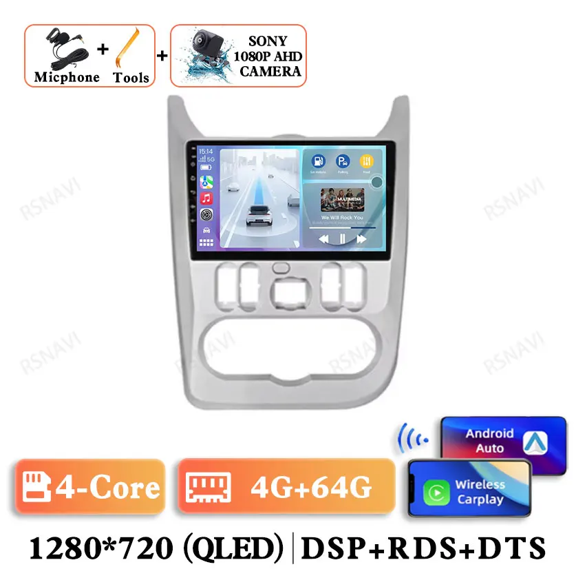 

Автомагнитола на Android 14 для Renault Logan 1 Sandero 2009 2010 2011-2015, автомагнитола Largus Dacia Duster, DVD, мультимедиа, 2 DIN