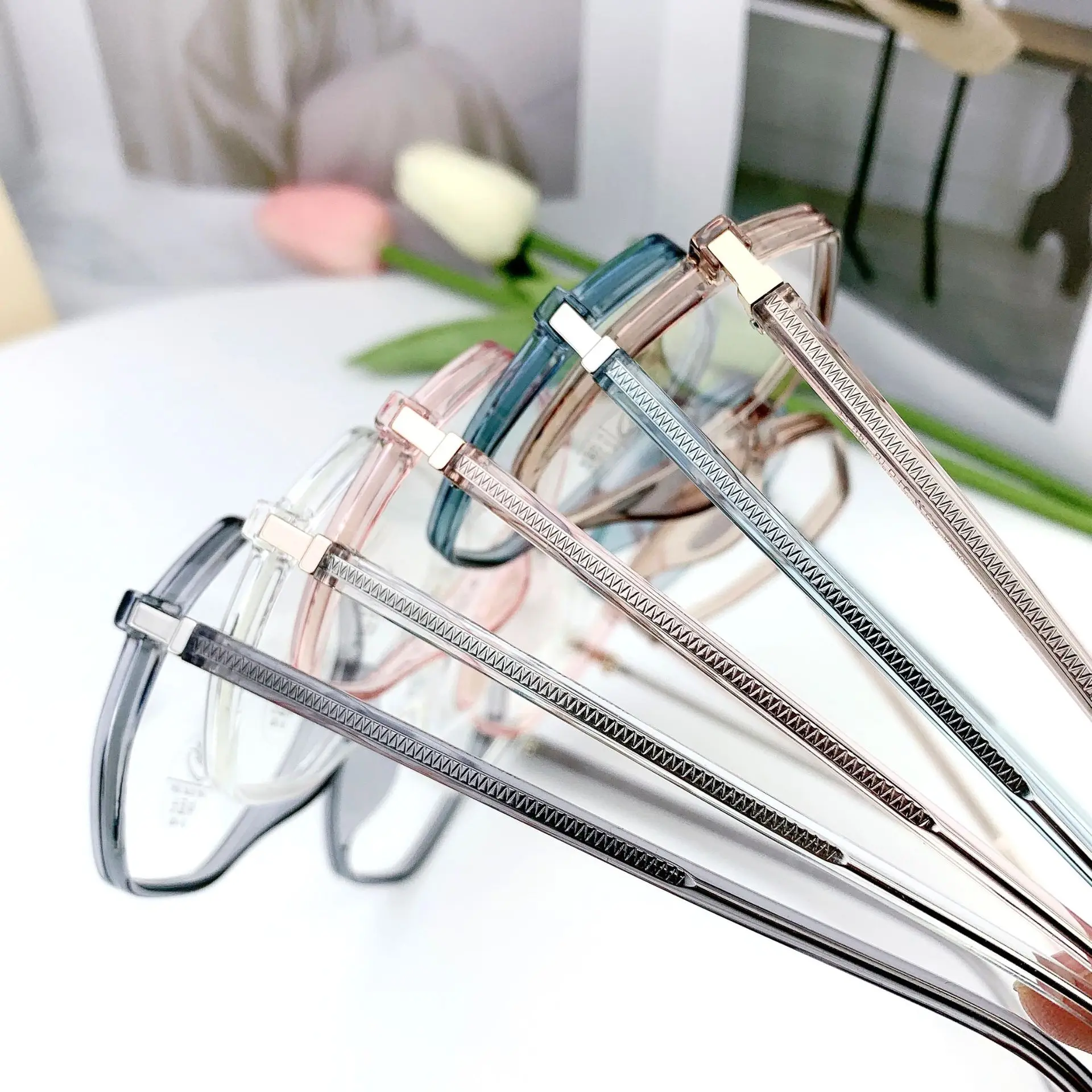 46998 пластиковые титановые многоугольные очки в оправе анти-синие компьютерные