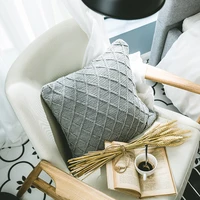 knitted twist cushion cover plush microfiber winter warm throw pillow case for sofa living room bedroom decorative 45x45cm