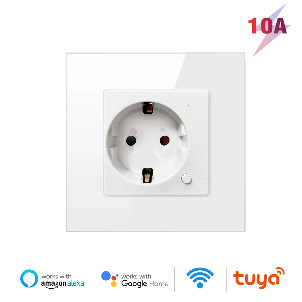 Купи Tuya Wifi Smart Wall Socket EU Standard Voice Remote Control Power Plug Outlet Work With Google Home Alexa IFTTT Tuya Smart Home за 944 рублей в магазине AliExpress
