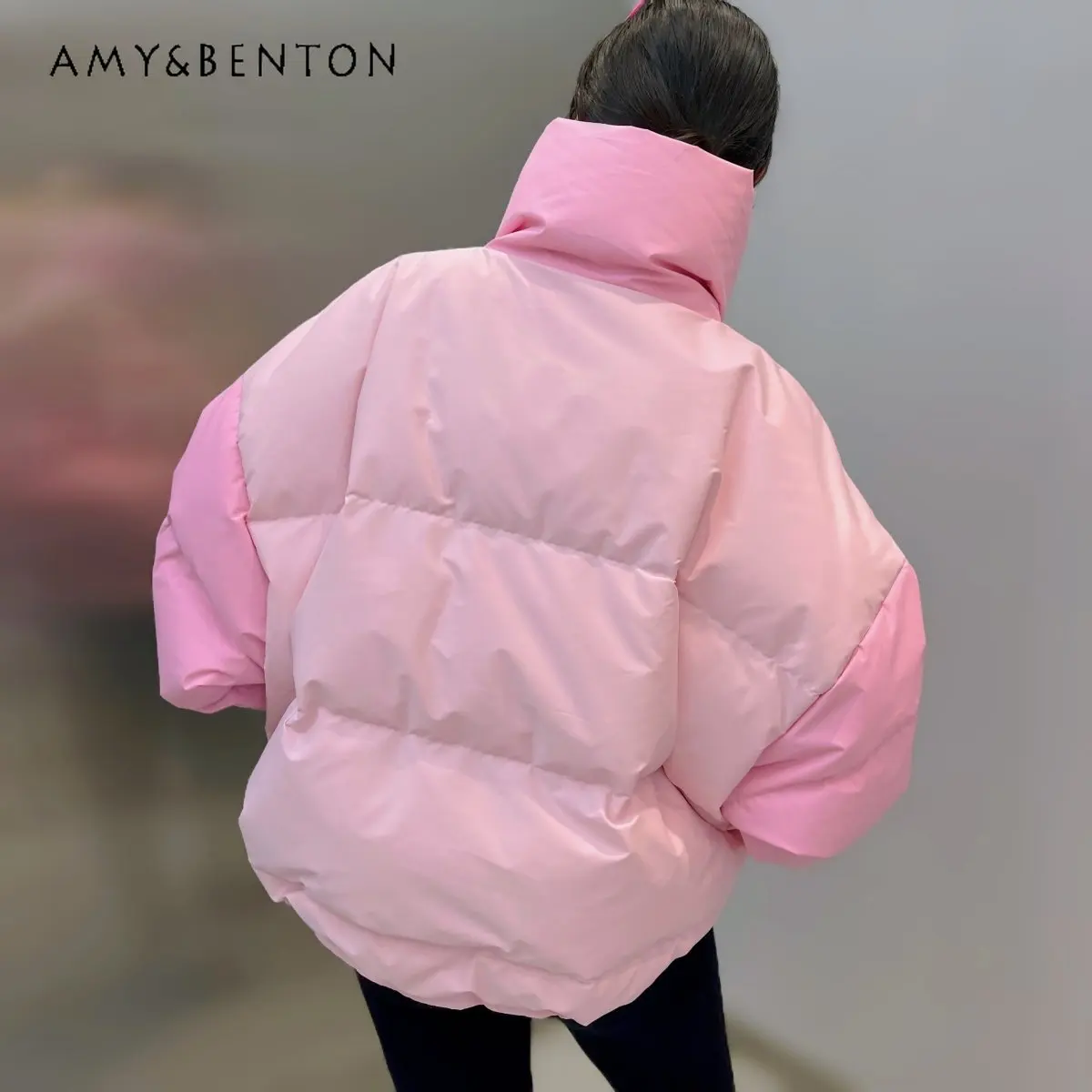 Women's Winter New Fashion Cartoon Oil Painting Graffiti Down Jacket Loose Lapel Thicken White Duck Down Coat for Ladies