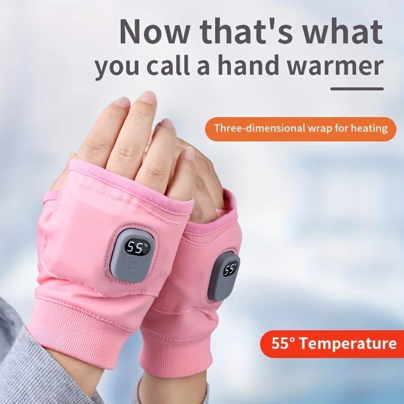 1800mAh Rechargeable Unisex Heated Gloves with Touch Screen Functionality - Elastic Fingerless Spandex