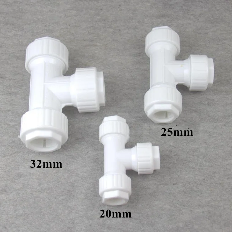 

PVC/PPR pipe quick tee connection Quick plug tee Garden system pipe tee connection kitchen pipe connector 1 Pcs