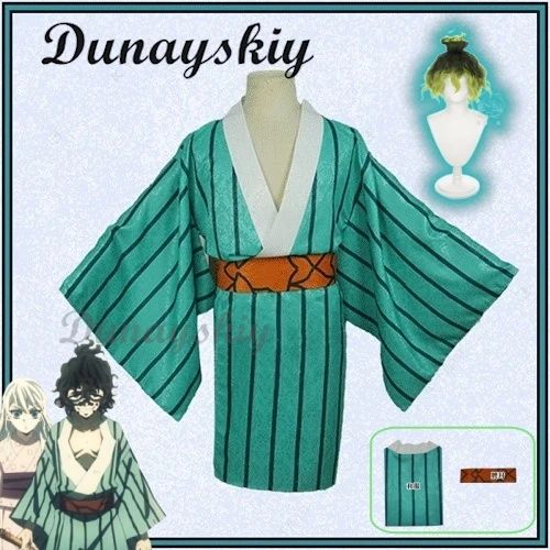 Сезон 2 аниме Gyutaro Shabana карнавальный костюм Giyuutarou Kimetsu no Yaiba парик Daki Brother японское