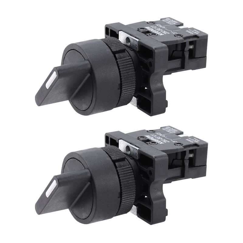 

2X On/Off Two 2 Position Rotary Select Selector Switch 1 NO 10A 600V AC XB2-ED21