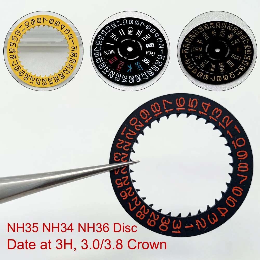 NH35 NH34 NH36A механизм мод Datewheel дисковые детали 3 0/3 8 Корона модификация движения