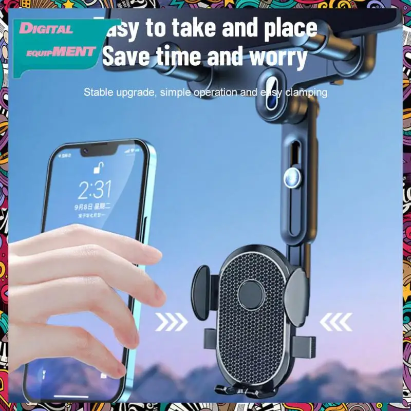

Anti-shake Car Rearview Mirror Mount Multifunctional Car Phone Holder 360 Degree Rotation Universal Mobile Phone Support