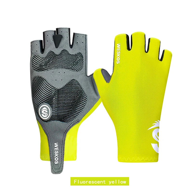 Weskos summer men's and women's bicycle riding Half Finger Gloves motorcycle sports mountain bike gel Fingerless Gloves
