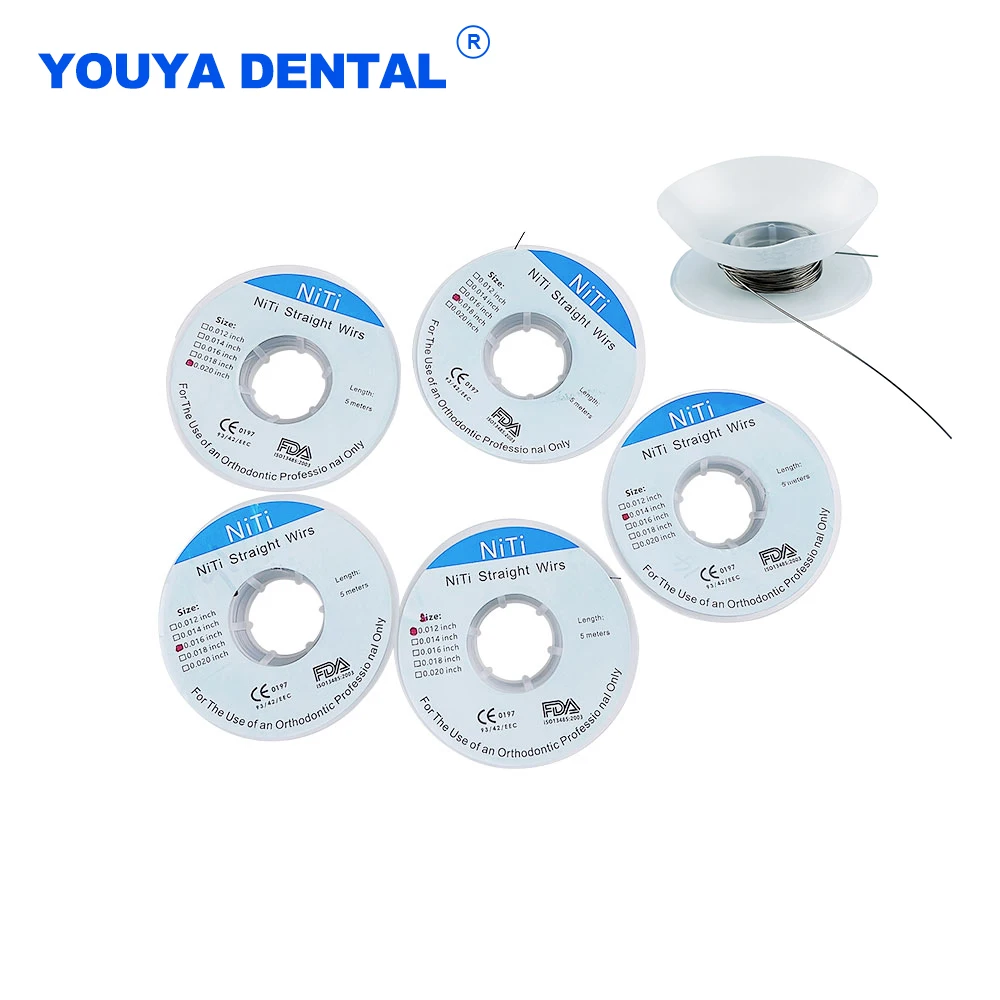 

Dental Orthodontic Braces Ligature NiTi Spool Straight Wires Round Arch Wir 5m For Dentist Bracket Brace Archwire