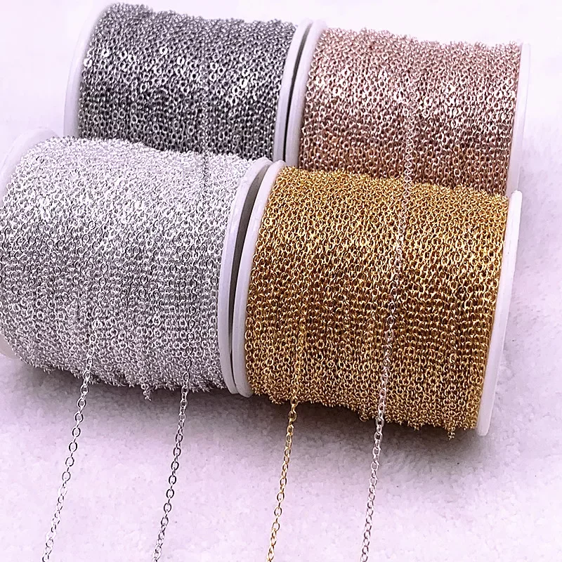Golded/silvered Plated Necklace Chain for Jewelry Making Findings DIY Necklace Chains Materials Handmade
