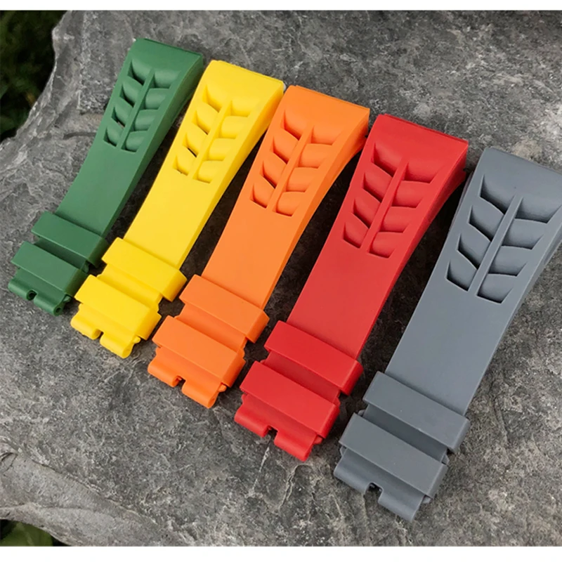 Watch Strap for Richard Mille Rm011 Strap Men's Waterproof Sweat-Proof Wear Comfortable Silicone Rubber Watchband 25mm-20mm
