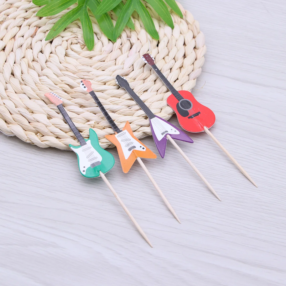 

Topper Cupcake Cake Guitartoppers Kids Dessert Picks Birthday Decor Insert Toothpickparty Pick Funny Notes Wedding Instrument