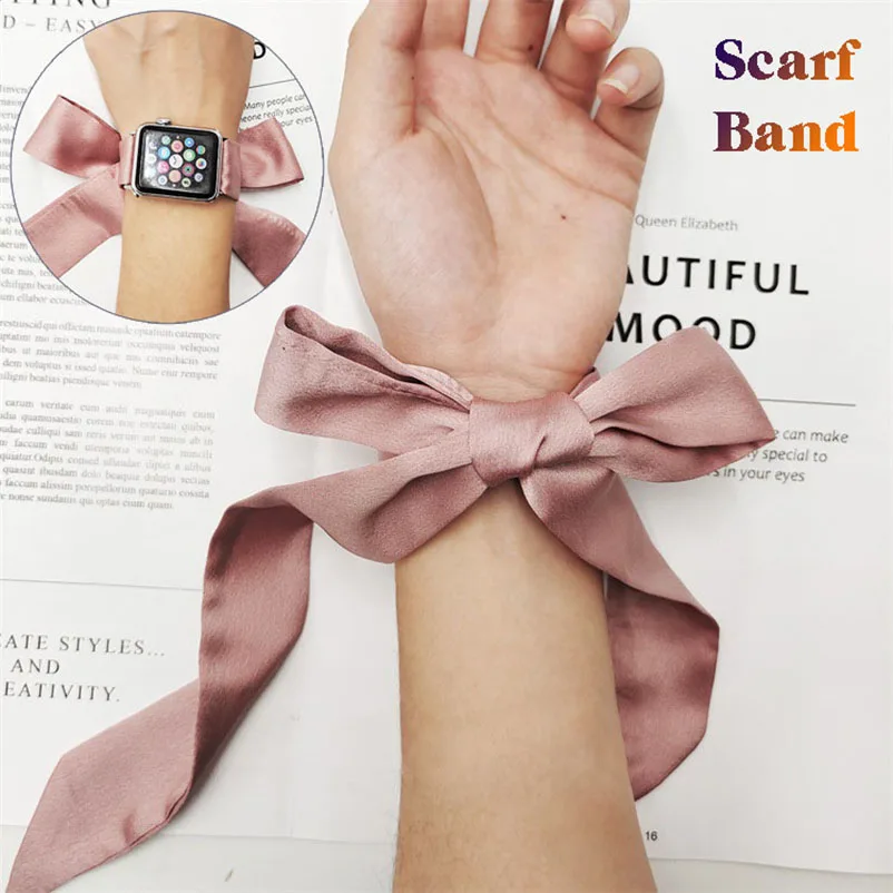 Сменный ремешок для Apple Watch Band шарф 38 40 мм женский модный девочек браслет IWatch SE Series