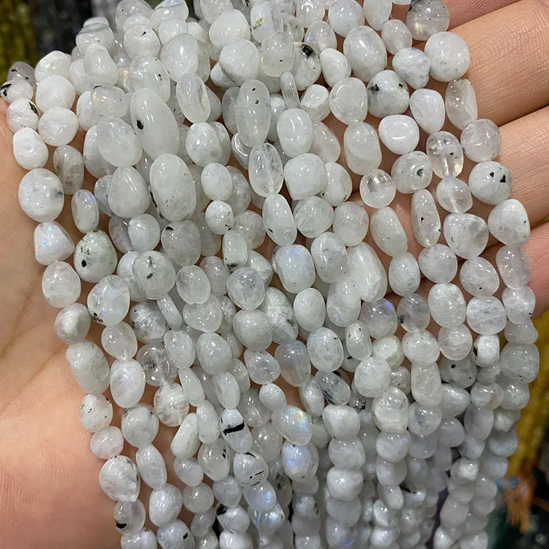 100% натуральный черный лунный камень бусины из драгоценных камней неправильной