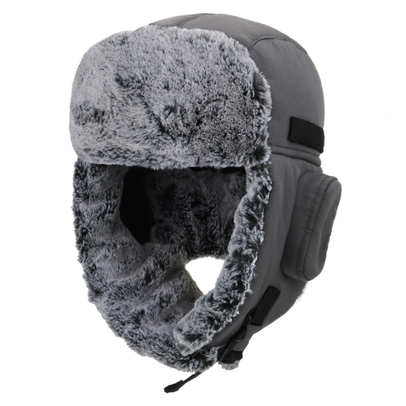 

Winter Warm Hat Women's Outdoor Lei Feng Hat Anti-cold and Anti-splashing Plus Velvet Thick Ear Protection Ski Hat Hunting Cap