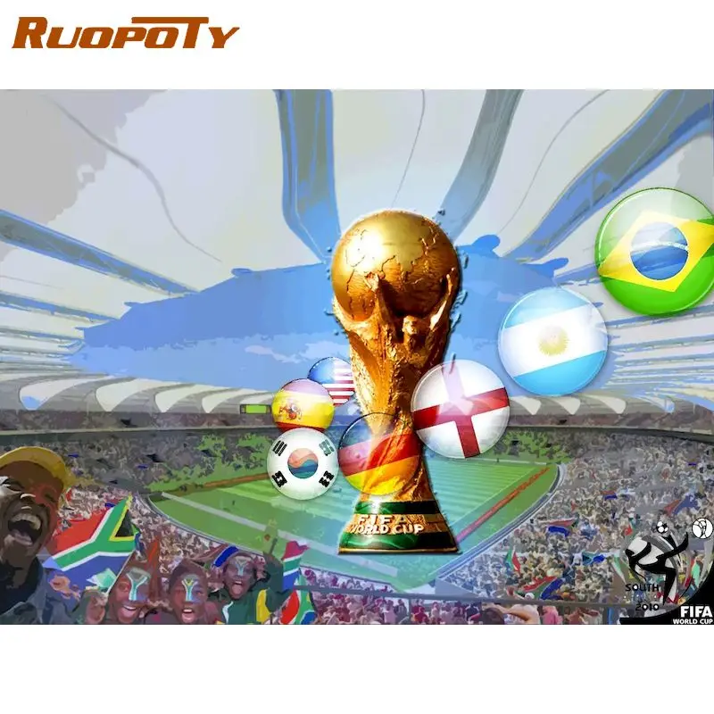 

RUOPOTY Paint By Number Diy Kits Home Decor Painting By Numbers World Cup Drawing On Canvas HandPainted Painting Art DIY Gift