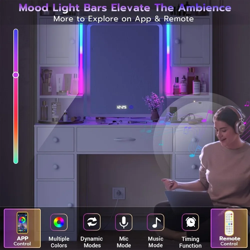 Настольное зеркало и светильники роскошный туалетный столик с подсветкой