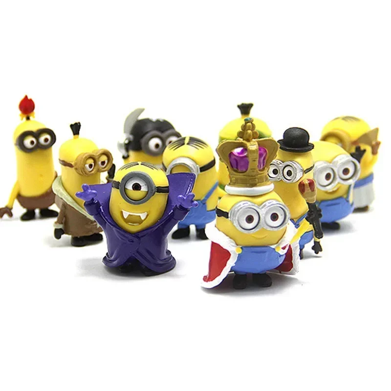 Набор из 10 фигурок-игрушек Kawaii Minions с 3D-глазами, фигурки-герои из мультфильма «Гадкий я», подарки на Рождество для детей (art.: 3920d9363fba0) - 3920d9363fba0