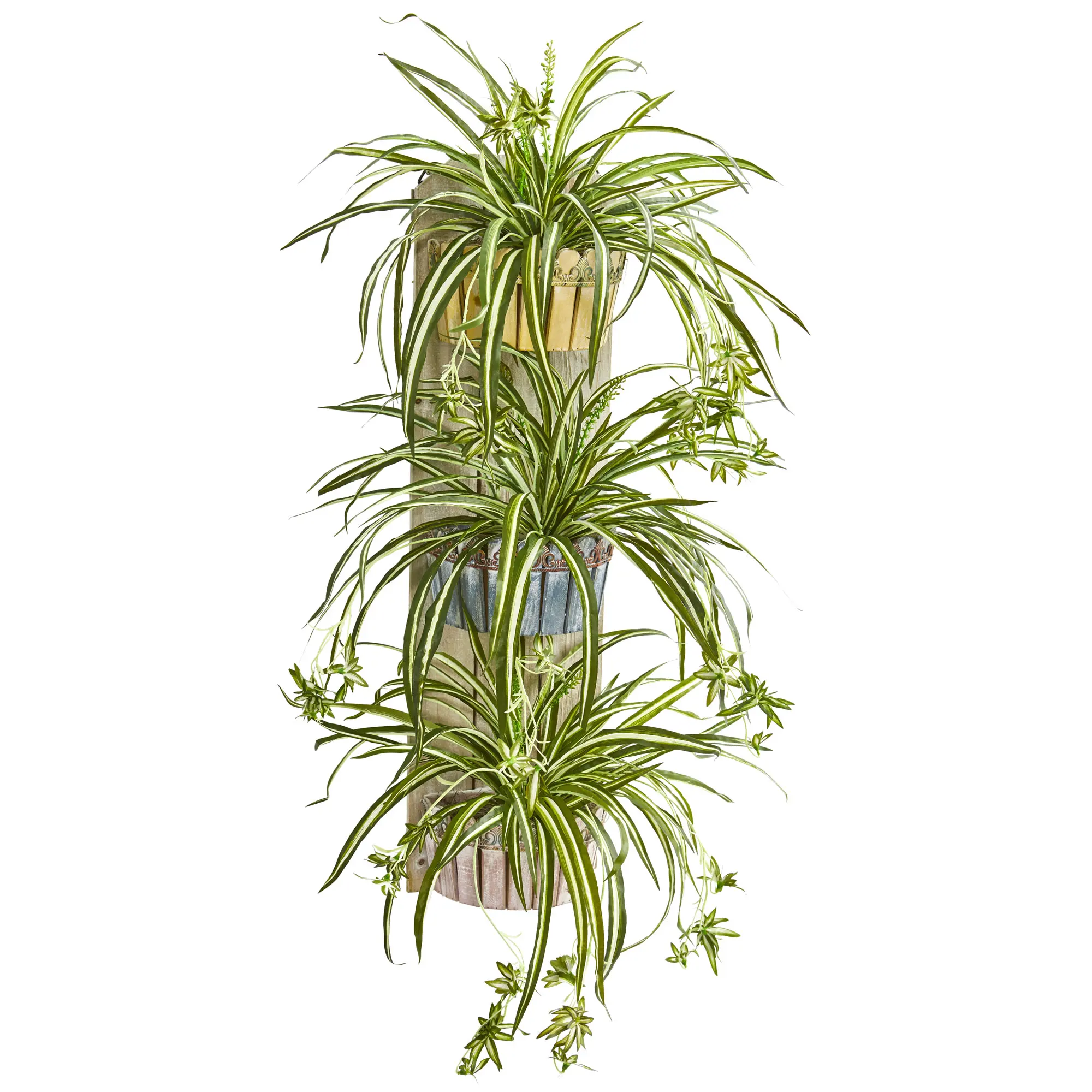 

Green 39" Spider Artificial Plant in Three-Tiered Wall Decor Planter