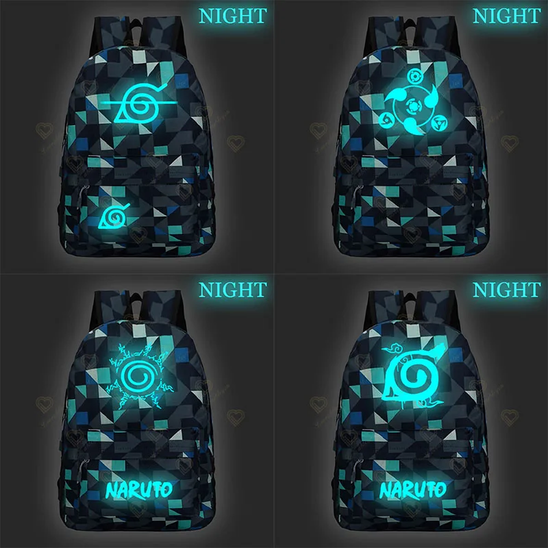 

Naruto Backpack Luminous Boys Girls Schoolbag Students Bookbag Teens Child Daily Rucksack Student Teenagers Kids Mochilas Gifts