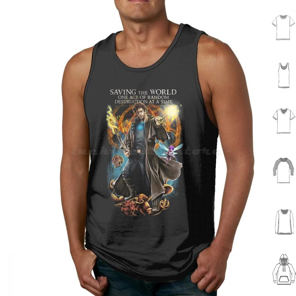 

Saving The World One Random Destruction At A Time Tank Tops Print Cotton Harry Dresden Dresden Files Jim Butcher