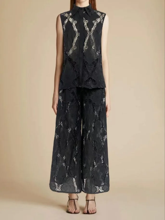 Женский Повседневный свободный комплект из двух предметов топ без рукавов с