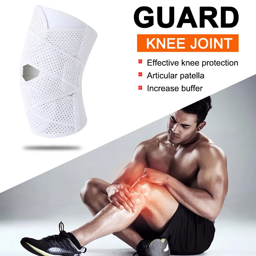 

Бандаж на колено для поддержки артрита и травм, Компрессионные рукава для баскетбола, V-образные крестообразные ремни, эластичная лента, нак...