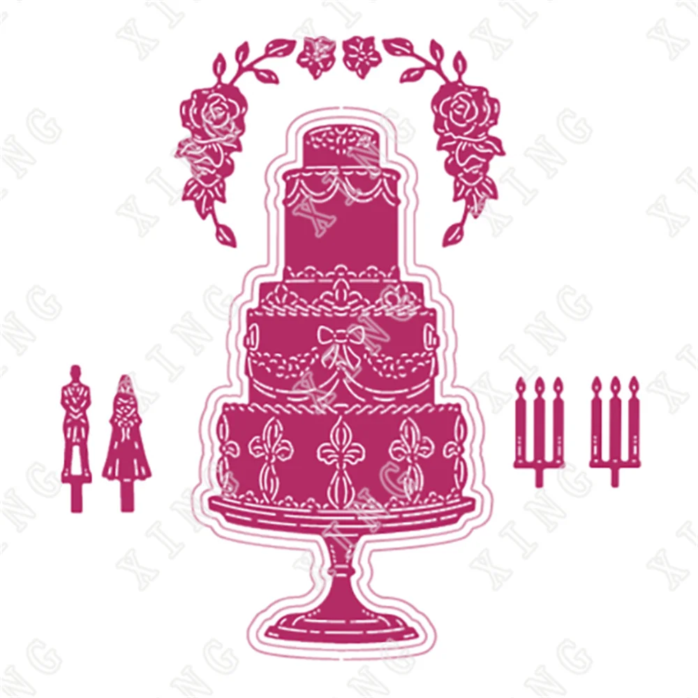 

2022 Spring New Metal Cutting Dies Celebrate with Cake Die Set for Diy Scrapbooking Maker Crafts Cut Mold Photo Album Decoration