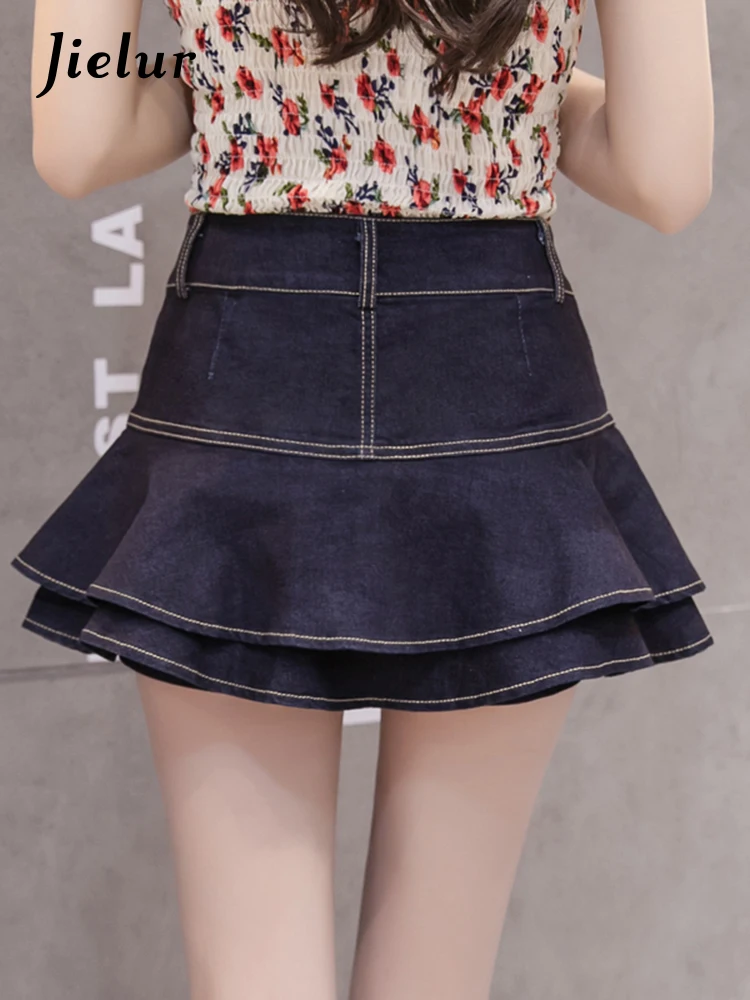 Юбка-шорты Jielur женская джинсовая в стиле ретро повседневная универсальная