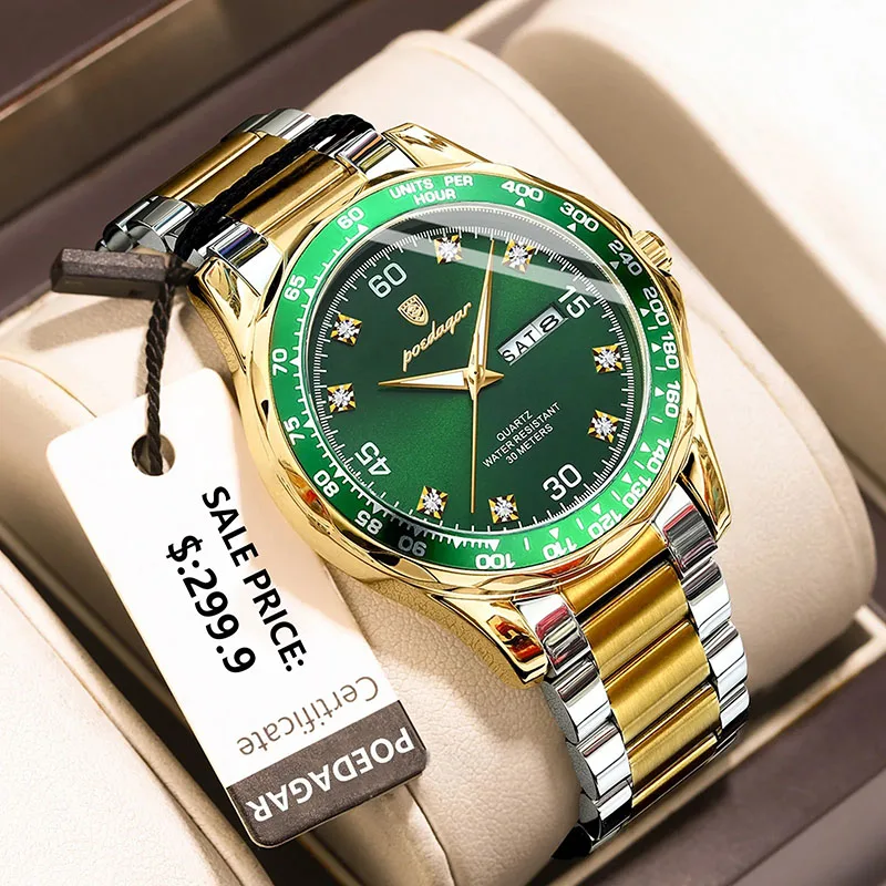 Часы наручные мужские кварцевые из нержавеющей стали брендовые Роскошные