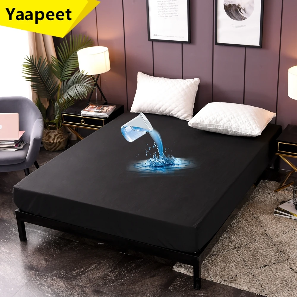

Waterproof Anti Mite Mattress Protector Cover Solid Fitted Sheet Protection for Woman Baby Children Kids Bed Linens with Elastic