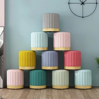 simple wrought iron nordic fabric macaron color dressing stool change shoes small sofa fashion living room