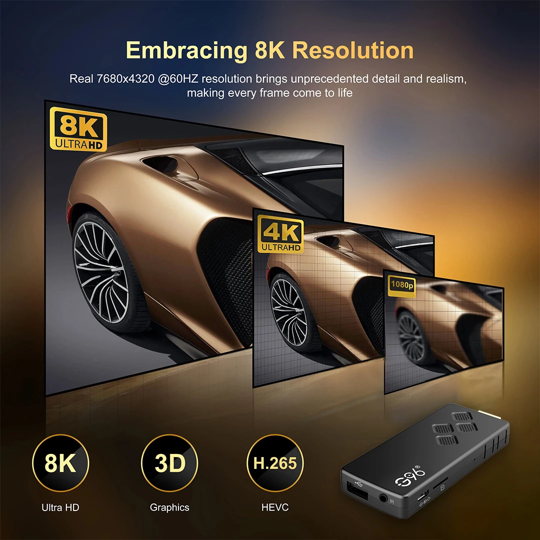 Портативный мультимедийный HDMI-совместимый с высоким разрешением KANAVI G96 Q2 TV Stick 4K