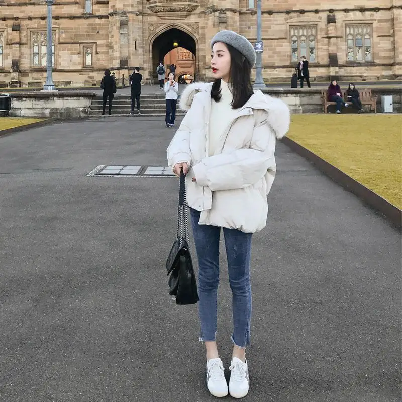 New Winter Warm Jacket Women Korean Version Loose Thick Parka Coat Casual Stitching Hooded Jacket Women's Clothing