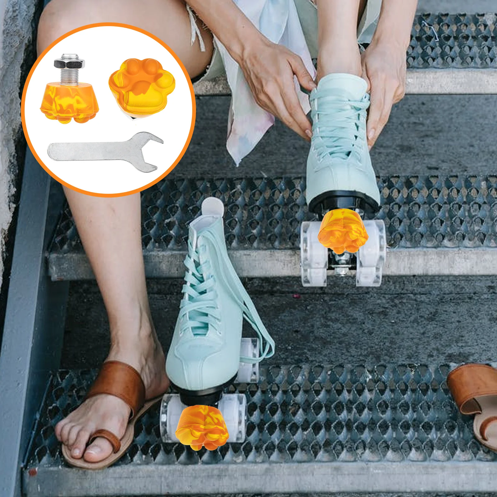 

Toe Brake Roller Stops Brakes Stopperskating Stoppers Plugs Cat Supplies Rubberprofessional Row Double Jam Claw Block Cartoon