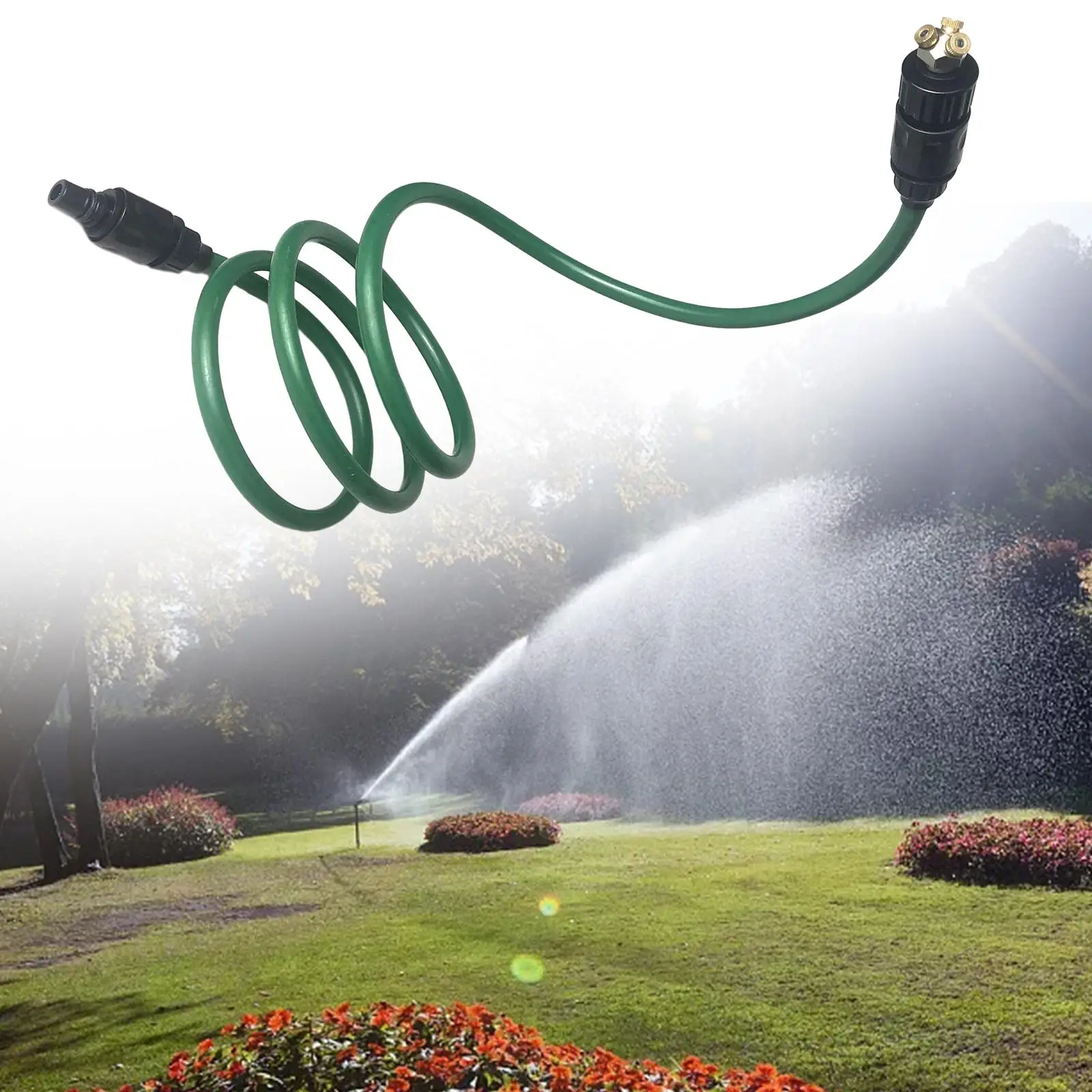 Mist Stand Portable Hose Irrigation Sprayer Cooling Spray Misting Cooling System Mist Hose Attachment for Lawn Patio Canopy
