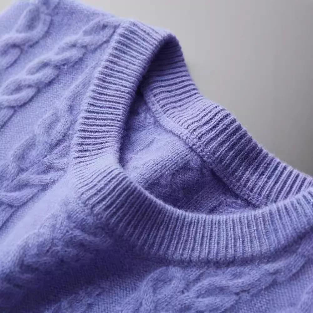 Осень/зима новый мужской утолщенный шерстяной топ с круглым вырезом