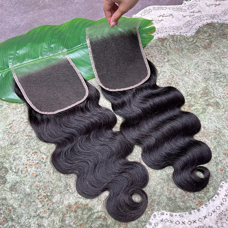 Фото Накладка для волос 6X6 Body Wave HD Lace Closure с невидимой HD-сеткой, имитирующей кожу, предварительно выщипанная, с осветленными узлами, 100% натуральные необработанные человеческие волосы, натуральный цвет №3