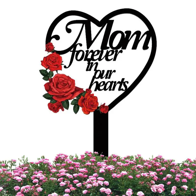 

Cemetery Memorial Stake Heart Shape Memorial Signs Marker Sympathy Graves Outdoor Sign Memorial Signs Marker Yard Decor For