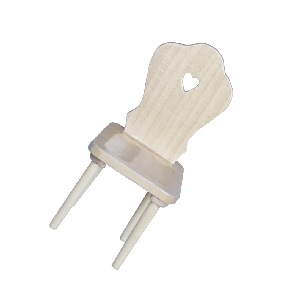 

1pc Delicate Wooden Creative Portable Mini Chair Decor Mini Furniture Ornament for Children Girls DIY Lovers