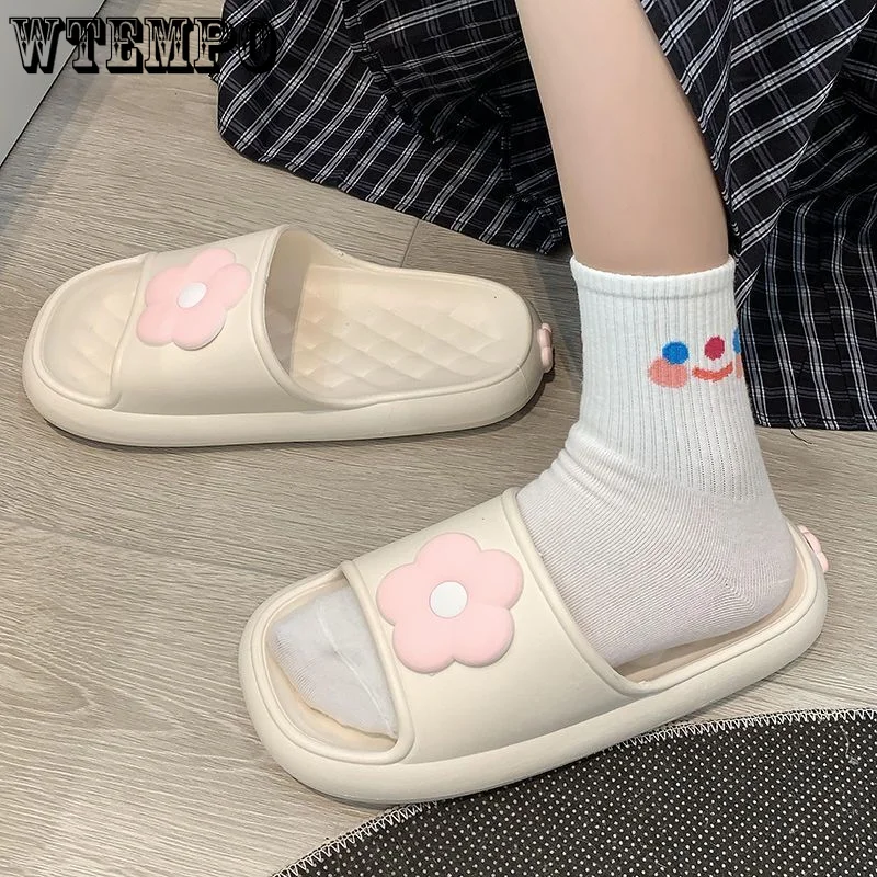 WTEMPO Summer Slippers 2023  Floral Home Bathroom Women's Slides Soft Platform Non-slip Sandals Girl Comfort Shoes Dropshipping