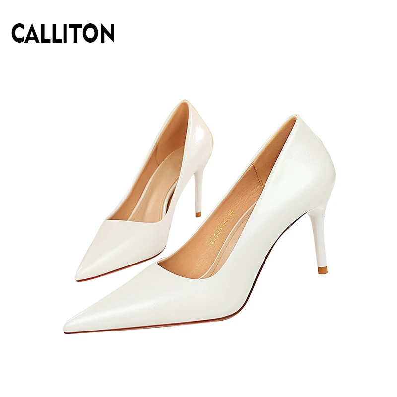 

CALLITON Women Shoe Autumn Fashion Wedding Shoes Bride Sexy Banquet Nightclub Stiletto Pointed Princess Fine Heel High Heels New