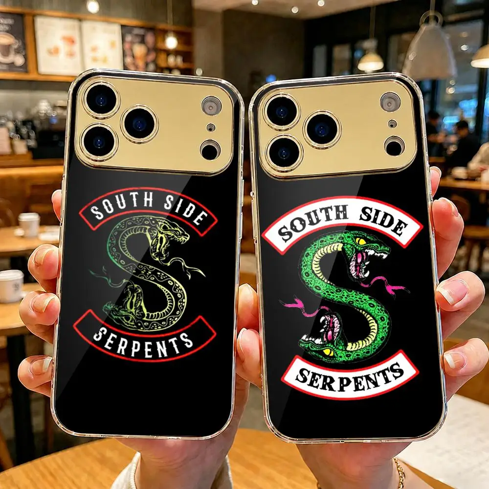 Фото Чехол для телефона South Side Serpents для iPhone 17 16 15 14 13 12 Pro Max Plus, с гальваническим металлическим каркасом, тонкий, противоскользящий №5