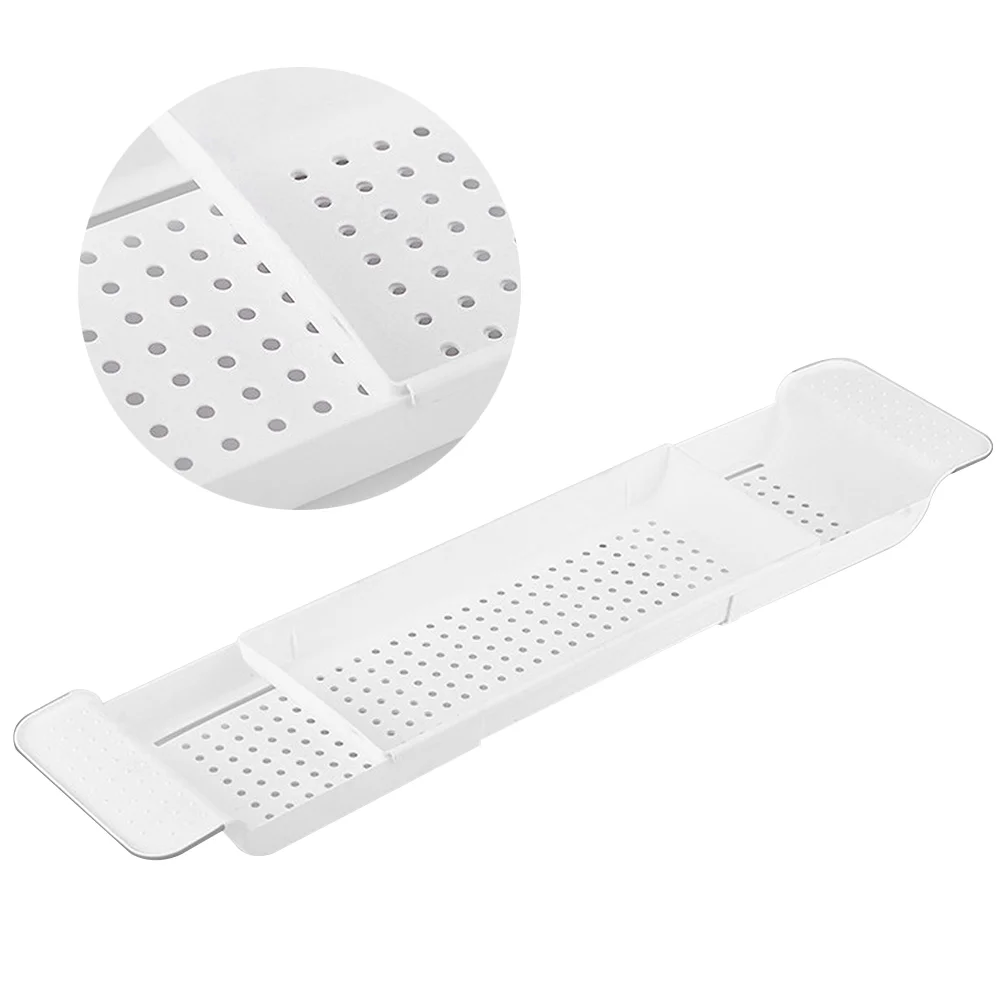

Bathtub Tray Bathorganizer Tub Rack Expandableshelf Bathroom Holder Table Basket Sink Over Dryingaccessories Serving Organizers
