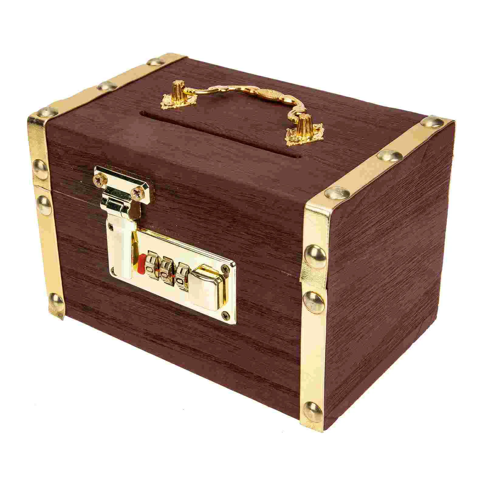 

Retro Money Box Creative Saving Pot Wood Storage Cabinets Piggy Bank Vintage Wooden Coin Portable Container Child